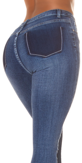 Super-stretchy hoge taille skinny jeans blauw